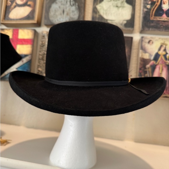 Resistol 4X Beaver Felt Hat T4403 – Black Western Gambler Style – Size 7 1/8 - Picture 9 of 14